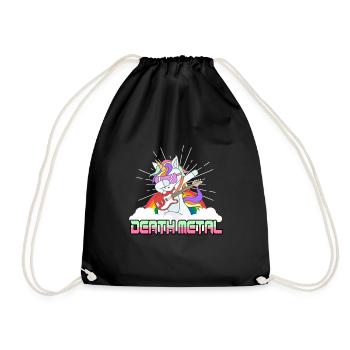 Unicorn Musician Punk Rock Death Metal Heavy Metal - Drawstring Bag - black - Front