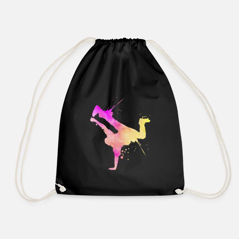 Breakdance Street Art Breakdancer Hip Hop - Drawstring Bag - black