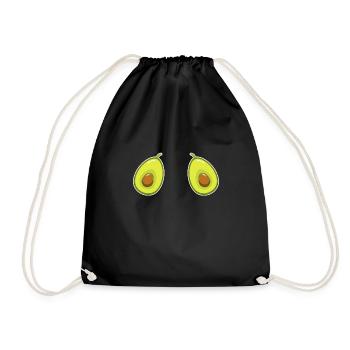 Avocado Brüste Lustiges Veganer Geschenk Guacamole - Turnbeutel - Schwarz - Vorne