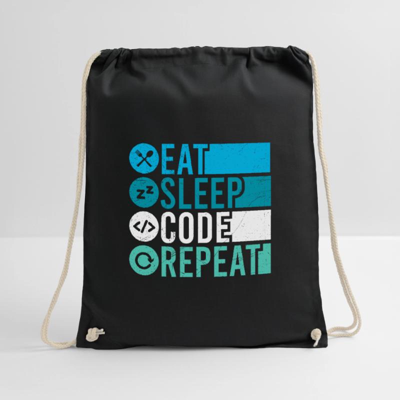 Eat Sleep Code Repeat Programmierer Software Turnbeutel