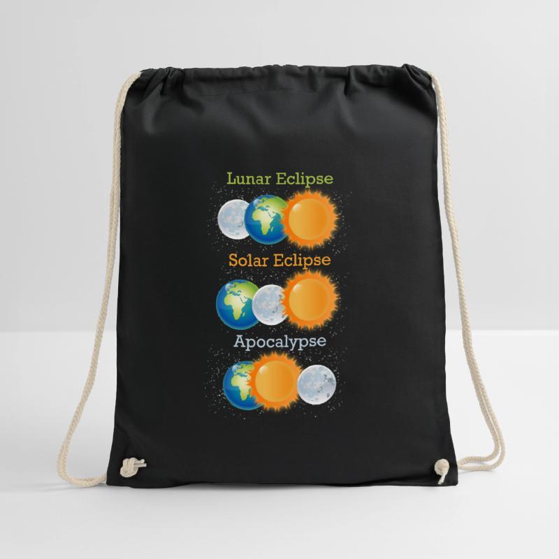 Lunar Eclipse Solar Eclipse Apocalypse Drawstring Bag