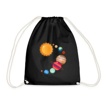 Cosmos Univers Planètes dans le système solaire - Sac de sport léger - noir - Devant