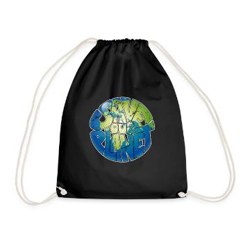 Nature Conservation Environmental Protection Save the Planet Environment - Drawstring Bag - black - Front