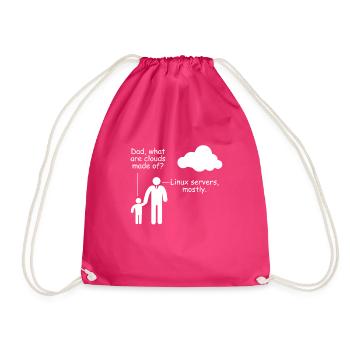 Programmierer Woraus bestehen Clouds Witz Spaß - Turnbeutel - Fuchsia - Vorne