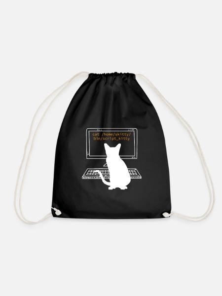 Katzenbesitzer Katzen Programmierer Informatik - Turnbeutel - Schwarz