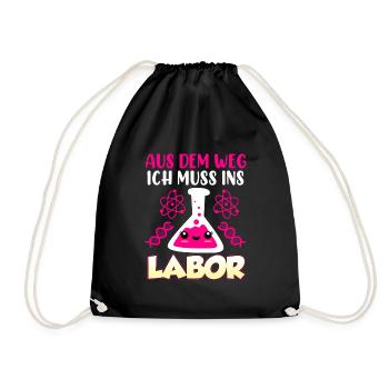 Aus dem Weg ich muss in das Labor Laborant - Turnbeutel - Schwarz - Vorne