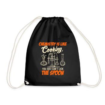 Chemistry Students Saying Chemistry is like cooking - Drawstring Bag - black - Front