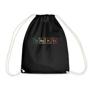 Symboles d’éléments de professeur de chimie Tableau périodique - Sac de sport léger - noir - Devant