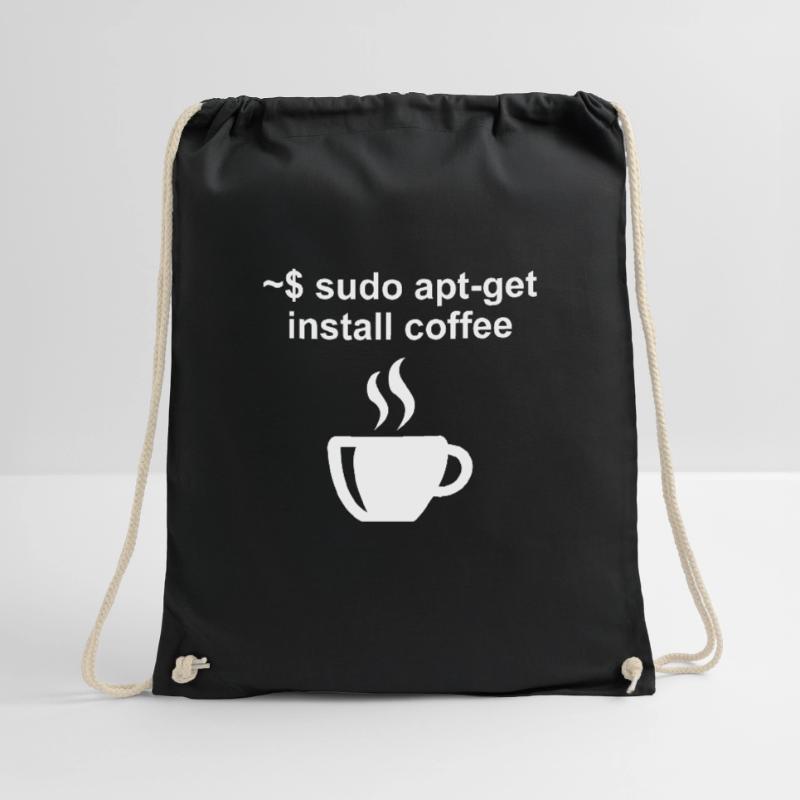 Linux Code Kaffee Kaffeetrinker Büro Geschenk Turnbeutel