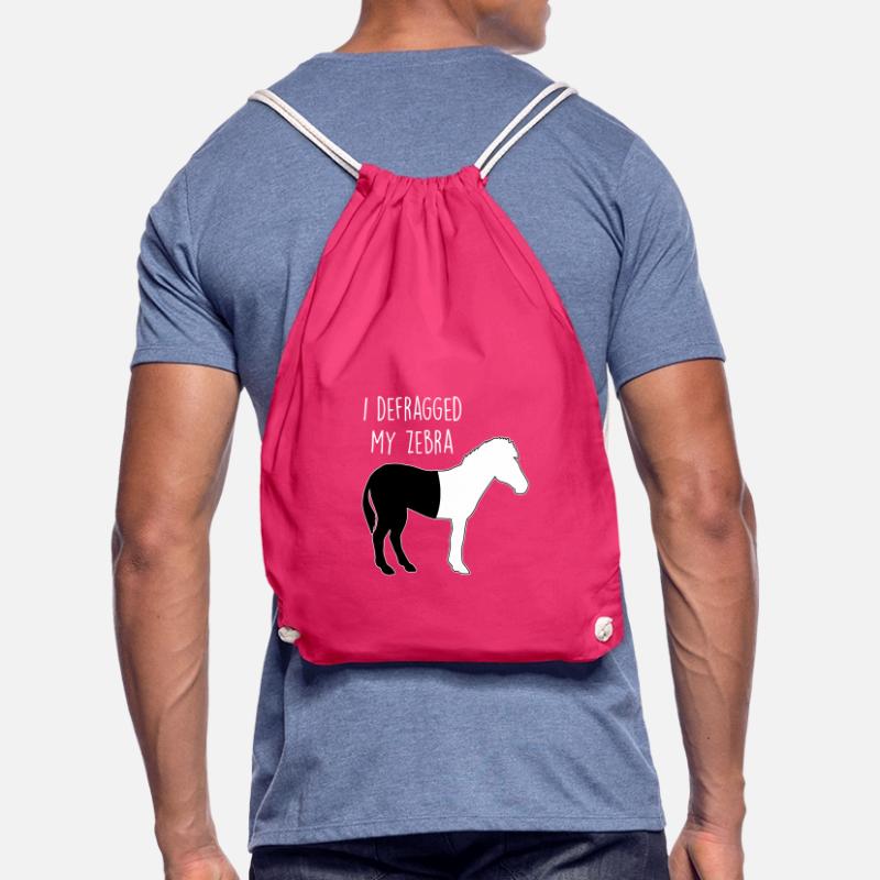 I defragged my Zebra Coder Computer Scientist Hacker Drawstring Bag