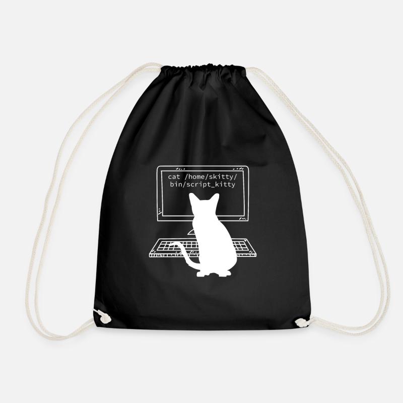 Programmierer Coder Informatiker Spaß Katzen - Turnbeutel - Schwarz