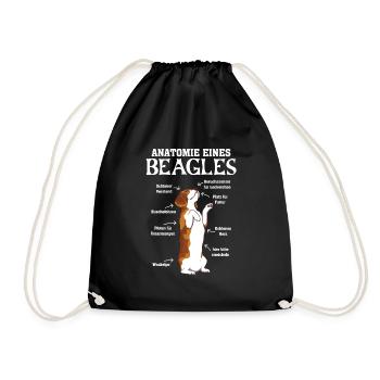 Anatomie eines Beagles Hundehalter Beagle - Turnbeutel - Schwarz - Vorne