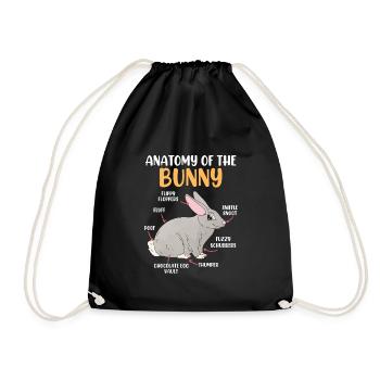 Anatomie d’un lapin Rongeur lapin - Sac de sport léger - noir - Devant