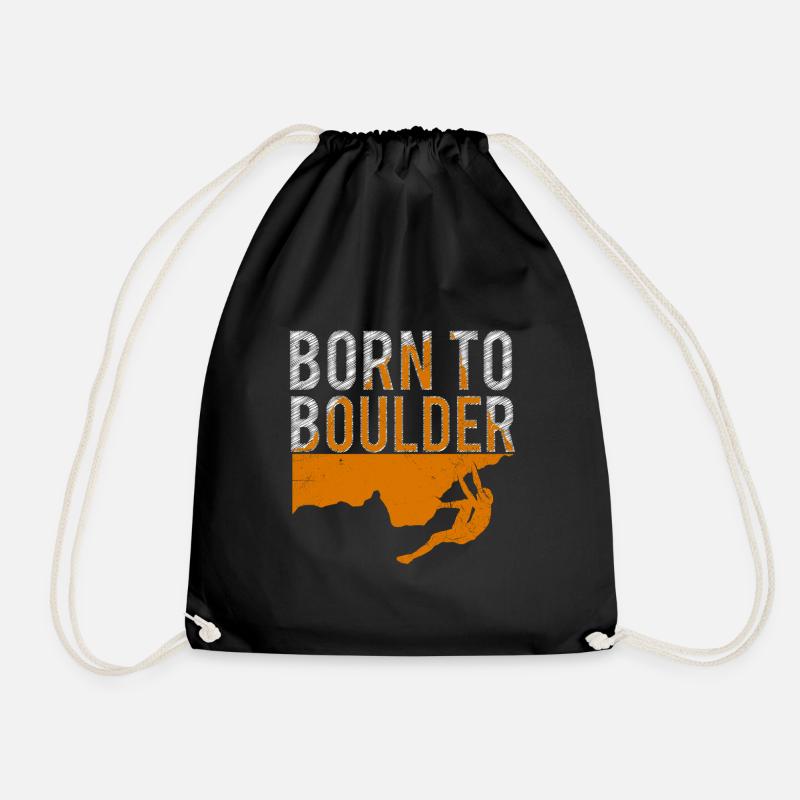 Boulder Spruch Born to Boulder - Turnbeutel - Schwarz