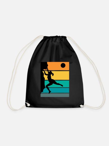 Women Climbing Boulder Climbing Rock Climbing - Drawstring Bag - black