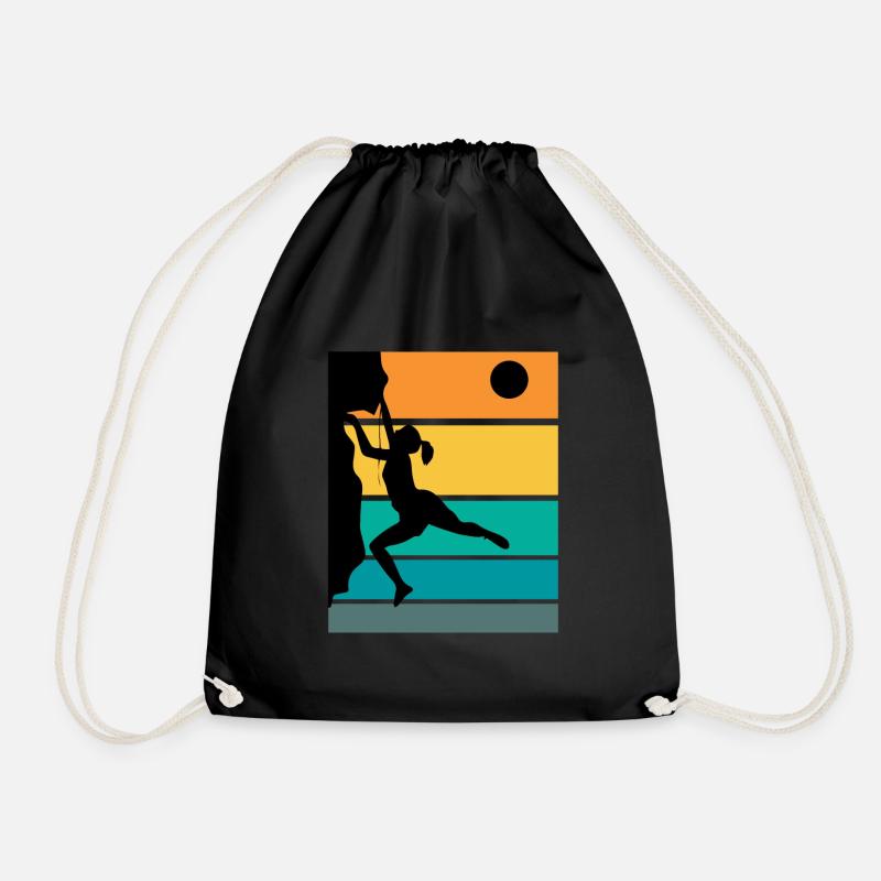Women Climbing Boulder Climbing Rock Climbing - Drawstring Bag - black