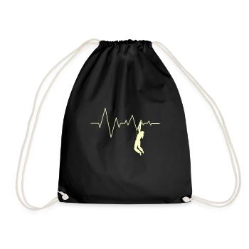 Climbing Boulder Heartbeat Heart Rate Climbing - Drawstring Bag - black - Front