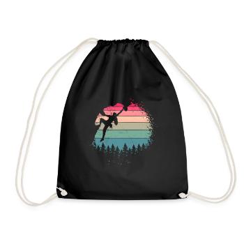 Grimper rocheux vintage femme grimpeuse - Sac de sport léger - noir - Devant