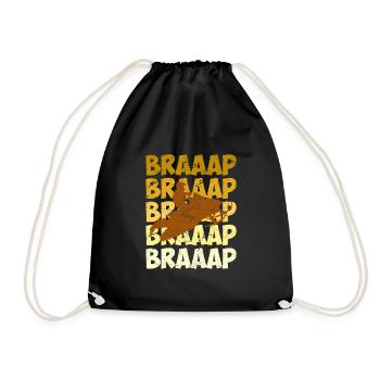 Motorschlitten Schneemotorrad Braaap Snowmobil - Turnbeutel - Schwarz - Vorne