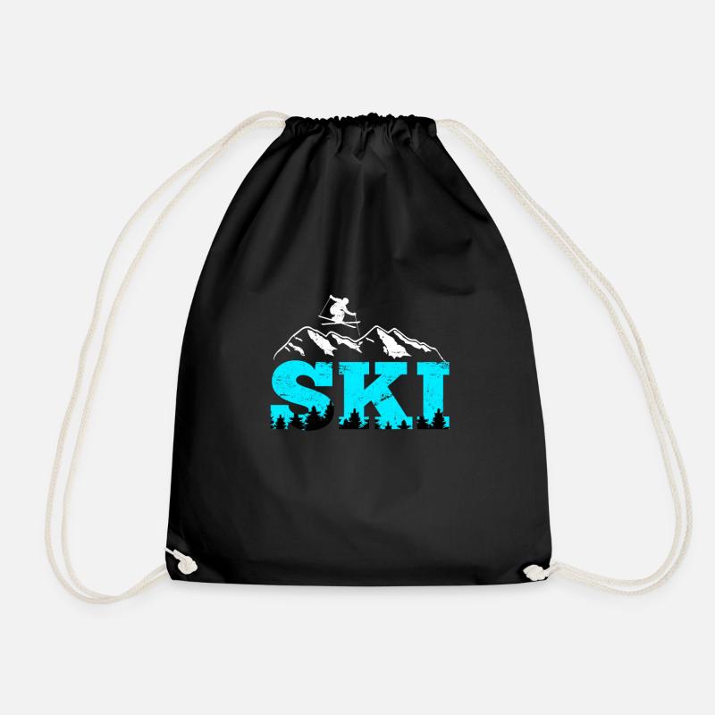 Skifahrer Ski Wintersport Ski - Turnbeutel - Schwarz