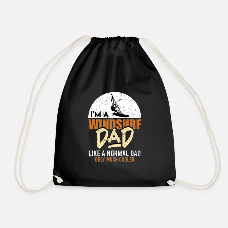 Windsurfer Papa Geschenk Windsurfing Dad Spruch - Turnbeutel - Schwarz