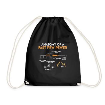 Anatomy of a fast Pew Pewer Waffen - Turnbeutel - Schwarz - Vorne