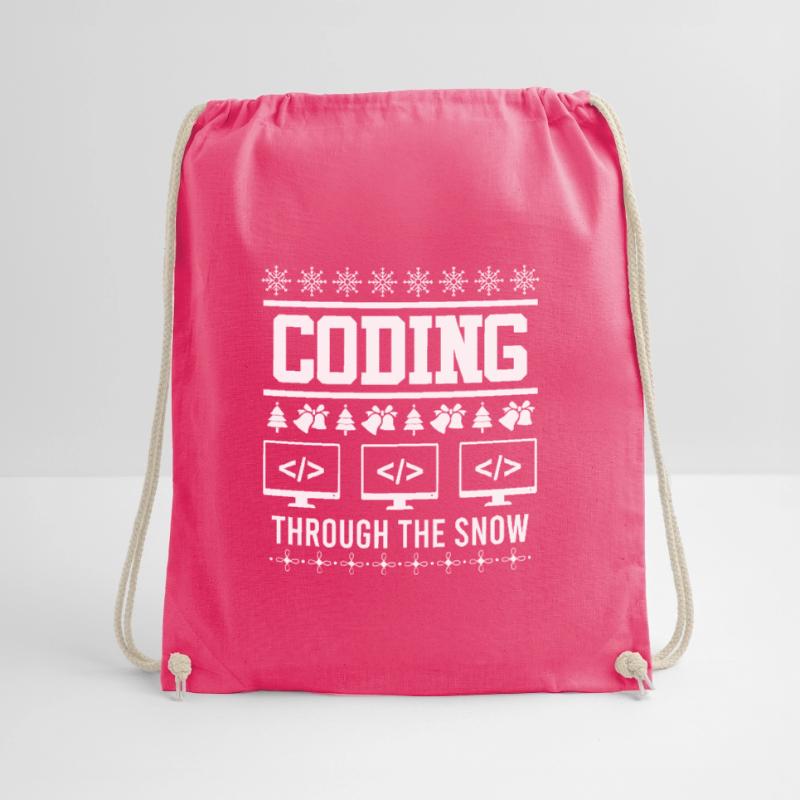 Coder Ugly Christmas Christmas Coding through Drawstring Bag