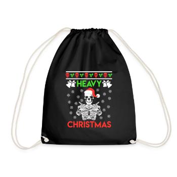 Ugly Christmas Weihnachten Skelett Totenkopf - Turnbeutel - Schwarz - Vorne