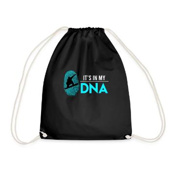 Boarder Snowboarder DNA Saying Snowboard - Drawstring Bag - black - Front