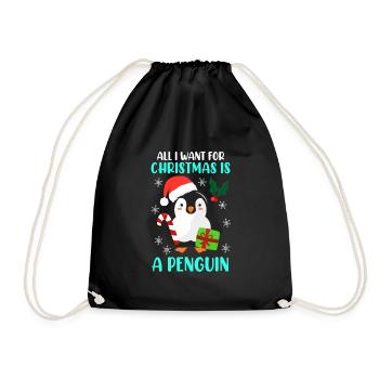 Vœu de Noël Pingouin Noël - Sac de sport léger - noir - Devant