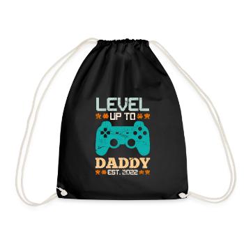 Level up to Daddy 2022 Gaming Father-to-Be Dad - Drawstring Bag - black - Front