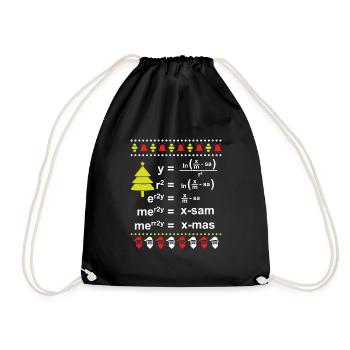 Mathematiker Mathe Ugly Christmas Gleichung - Turnbeutel - Schwarz - Vorne
