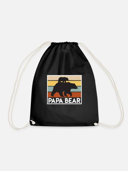 Papa Bear werdender Papa Vater Vatertag - Turnbeutel - Schwarz