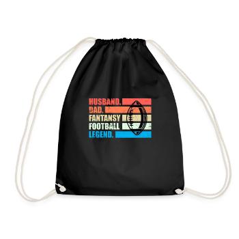Fantasy Football Husband Dad Fantasy Football - Drawstring Bag - black - Front
