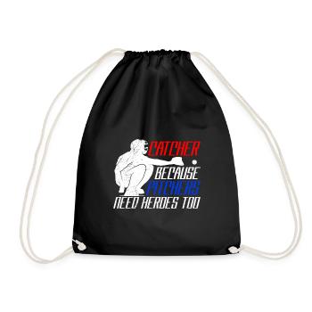 Catcher Baseball Spruch Baseballer - Turnbeutel - Schwarz - Vorne