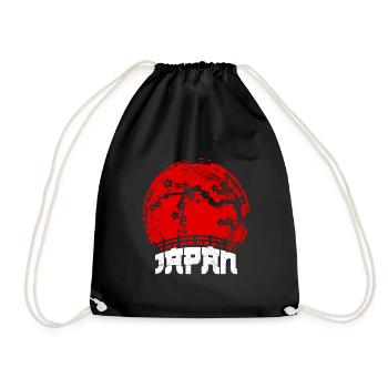 Ich muss gar nichts ich muss nur nach Japan - Turnbeutel - Schwarz - Vorne