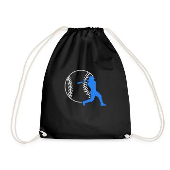 Baseballer Baseballschläger Baseball - Turnbeutel - Schwarz - Vorne