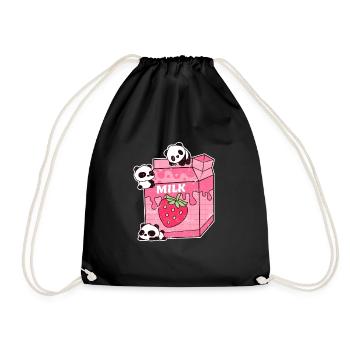 Anime Milch Shake Milkshake Panda Kawaii - Turnbeutel - Schwarz - Vorne