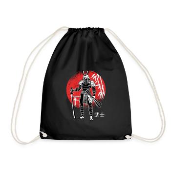 Japanese Samurai Japan Swordsman - Drawstring Bag - black - Front