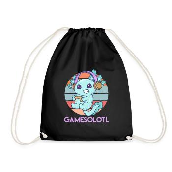 Gamesolotl Axolotl Gamer - Turnbeutel - Schwarz - Vorne
