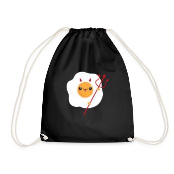 Devil Egg Fried Egg Satan Devil - Drawstring Bag - black - Front