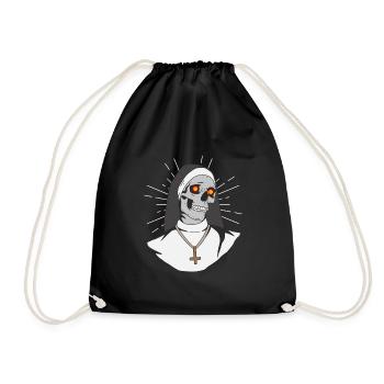 Satan Nonne Antichrist Totenkopf Satan - Turnbeutel - Schwarz - Vorne