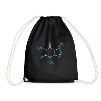 Coffee Formula Chemistry Nerd Structural Formula - Drawstring Bag - black - Front