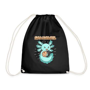 Snaxolotl Axolotl - Drawstring Bag - black - Front