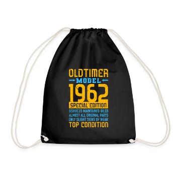 Oldtimer 1962 60. Geburtstag 60 Jahre Herren - Turnbeutel - Schwarz - Vorne
