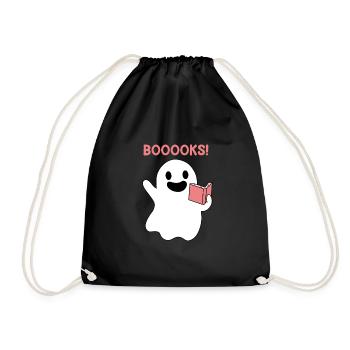 Booook's Books Ghost Spirit Spirits - Drawstring Bag - black - Front