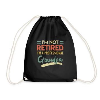 Pension 2022 Full-time Grandpa no pensioner Pension - Drawstring Bag - black - Front