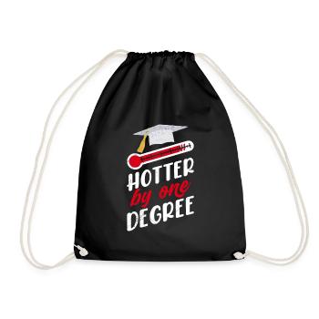Hotter by one Degree Master Bachelor Abschluss - Turnbeutel - Schwarz - Vorne