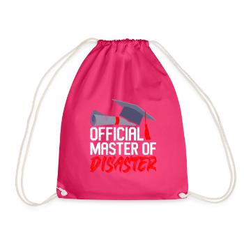 Official Master of Disaster Master Degree - Drawstring Bag - fuchsia - Front