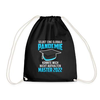 Master Abschluss 2022 Pandemie - Turnbeutel - Schwarz - Vorne